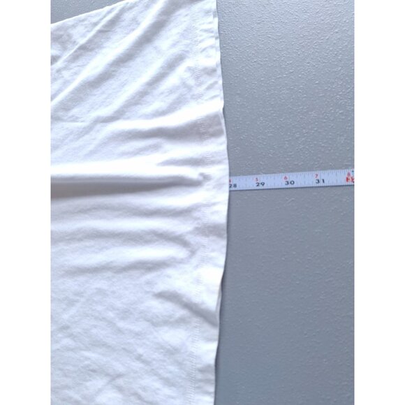 Express Mens TShirt XL White Gray Henley Short Sleeve Logo Gorpcore Classicore - Picture 6 of 6